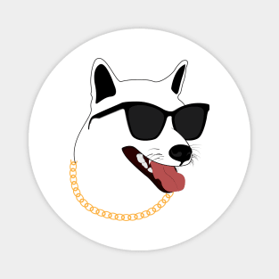 dog with sunglass Magnet